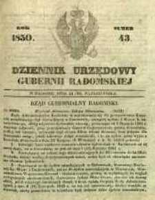 Dziennik Urzędowy Gubernii Radomskiej, 1850, nr 43