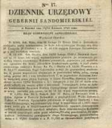 Dziennik Urzędowy Gubernii Sandomierskiej, 1843, nr 17
