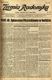 Ziemia Radomska, 1933, R. 6, nr 104