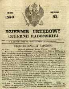 Dziennik Urzędowy Gubernii Radomskiej, 1850, nr 45