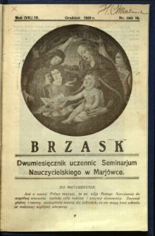Brzask: Dwumiesięcznik uczennic Seminarium Nauczycielskiego w Mari&oacute;wce, 1929, R. (7) 3, nr (26) 10