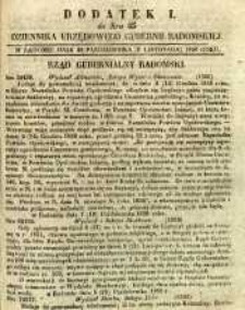Dziennik Urzędowy Gubernii Radomskiej, 1850, nr 45, dod. I