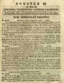 Dziennik Urzędowy Gubernii Radomskiej, 1850, nr 45, dod. III