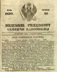 Dziennik Urzędowy Gubernii Radomskiej, 1850, nr 46