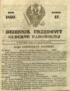 Dziennik Urzędowy Gubernii Radomskiej, 1850, nr 47