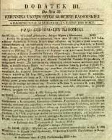 Dziennik Urzędowy Gubernii Radomskiej, 1850, nr 49, dod. III