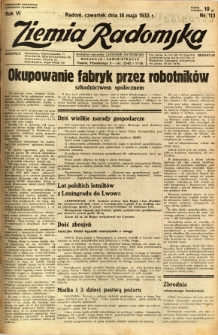 Ziemia Radomska, 1933, R. 6, nr 113