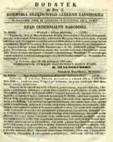 Dziennik Urzędowy Gubernii Radomskiej, 1852, nr 1, dod.