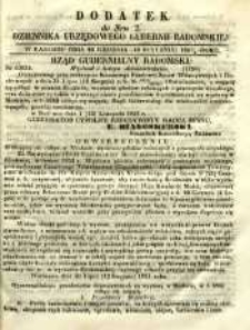 Dziennik Urzędowy Gubernii Radomskiej, 1852, nr 2, dod.