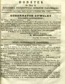 Dziennik Urzędowy Gubernii Radomskiej, 1852, nr 4, dod.