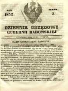 Dziennik Urzędowy Gubernii Radomskiej, 1852, nr 5