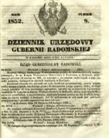 Dziennik Urzędowy Gubernii Radomskiej, 1852, nr 8