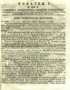 Dziennik Urzędowy Gubernii Radomskiej, 1852, nr 8, dod. I