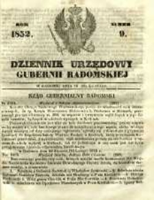 Dziennik Urzędowy Gubernii Radomskiej, 1852, nr 9
