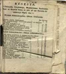 Regestr do Dziennika Urzędowego, Województwa Sandomierskiego za kwartał Iwszy. to jest: od Igo Stycznia do ostatniego Marca 1824 r. Wydział Administracyjny, Sekcya Oświecenia