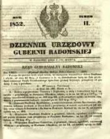 Dziennik Urzędowy Gubernii Radomskiej, 1852, nr 11