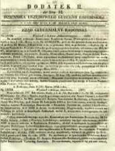 Dziennik Urzędowy Gubernii Radomskiej, 1852, nr 12, dod. II