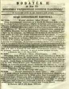 Dziennik Urzędowy Gubernii Radomskiej, 1852, nr 13, dod. II