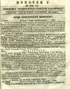 Dziennik Urzędowy Gubernii Radomskiej, 1852, nr 14, dod. I