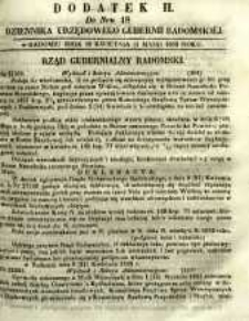 Dziennik Urzędowy Gubernii Radomskiej, 1852, nr 18, dod. II