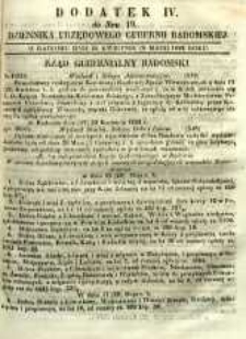 Dziennik Urzędowy Gubernii Radomskiej, 1852, nr 19, dod. IV