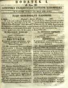 Dziennik Urzędowy Gubernii Radomskiej, 1852, nr 20, dod. I