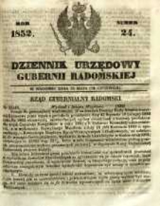 Dziennik Urzędowy Gubernii Radomskiej, 1852, nr 24