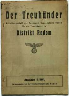 Der Treuhänder Mitteilungsblatt der Treuhand-Aussenstelle Radom für die Treuhänder im Distrikt Radom, 1941, nr 2