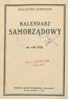 Kalendarz samorządowy na rok 1928