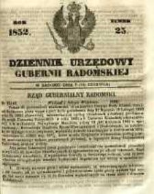 Dziennik Urzędowy Gubernii Radomskiej, 1852, nr 25
