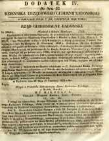 Dziennik Urzędowy Gubernii Radomskiej, 1852, nr 25, dod. IV
