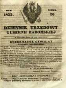 Dziennik Urzędowy Gubernii Radomskiej, 1852, nr 26