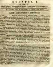 Dziennik Urzędowy Gubernii Radomskiej, 1852, nr 27, dod. I