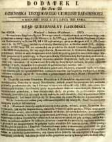Dziennik Urzędowy Gubernii Radomskiej, 1852, nr 29, dod. I