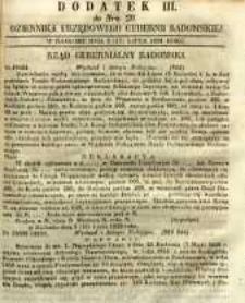 Dziennik Urzędowy Gubernii Radomskiej, 1852, nr 29, dod. III