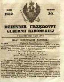 Dziennik Urzędowy Gubernii Radomskiej, 1852, nr 30