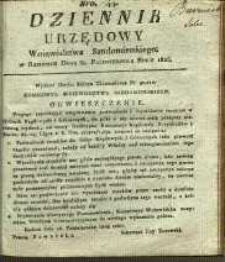 Dziennik Urzędowy Województwa Sandomierskiego, 1825, nr 44
