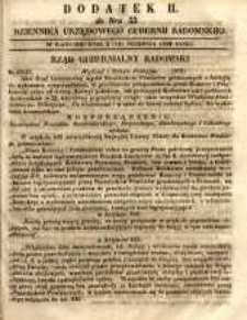 Dziennik Urzędowy Gubernii Radomskiej, 1852, nr 33, dod. II