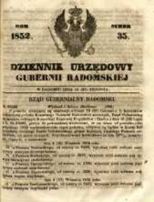 Dziennik Urzędowy Gubernii Radomskiej, 1852, nr 35