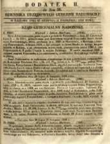 Dziennik Urzędowy Gubernii Radomskiej, 1852, nr 36, dod. II