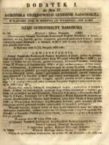 Dziennik Urzędowy Gubernii Radomskiej, 1852, nr 37, dod. I
