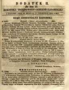 Dziennik Urzędowy Gubernii Radomskiej, 1852, nr 37, dod. II