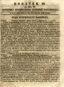 Dziennik Urzędowy Gubernii Radomskiej, 1852, nr 38, dod. III