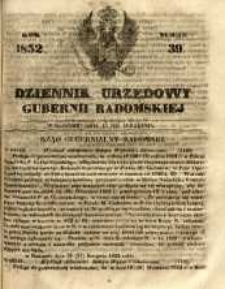 Dziennik Urzędowy Gubernii Radomskiej, 1852, nr 39