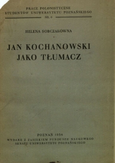 Jan Kochanowski jako tłumacz