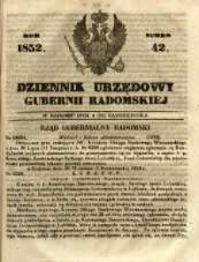 Dziennik Urzędowy Gubernii Radomskiej, 1852, nr 42