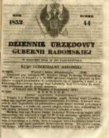 Dziennik Urzędowy Gubernii Radomskiej, 1852, nr 44