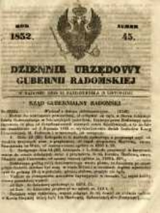 Dziennik Urzędowy Gubernii Radomskiej, 1852, nr 45
