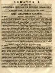 Dziennik Urzędowy Gubernii Radomskiej, 1852, nr 46, dod. I
