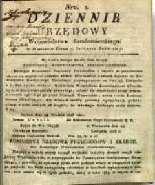 Dziennik Urzędowy Województwa Sandomierskiego, 1827, nr 1